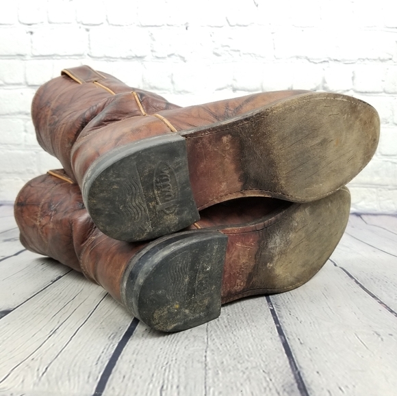 JUSTIN | pull-on cowboy western variegated leather boots - Picture 8 of 10